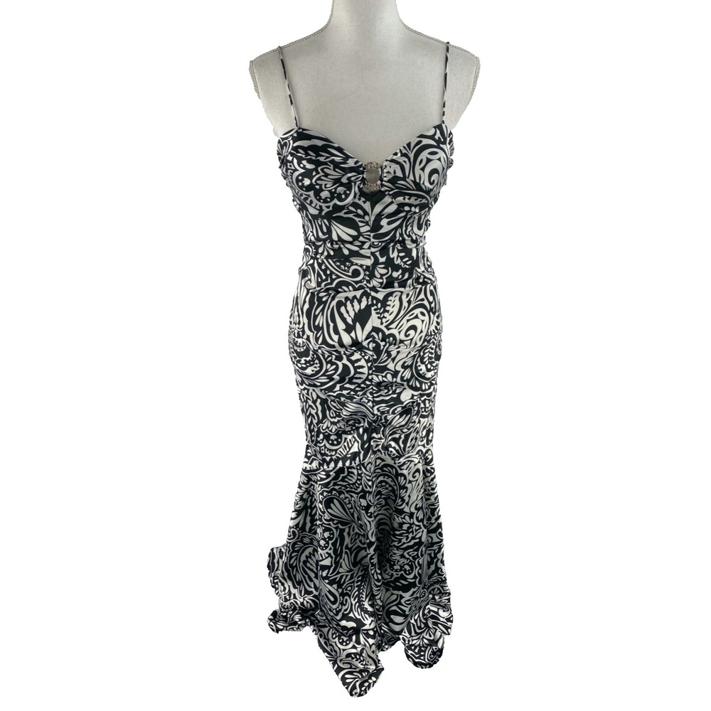 Blondie Nights Y2K Womens 5 Spaghetti Paisley Mermaid Cut Maxi Dress Prom Dance